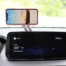 JS automotive 제네시스G70 시야방해없는 네비부착 접이식 알루미늄 자석 스마트폰 거치대 홀더 악세사리 자동차 용품, 블랙