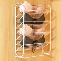 쓰리오브어스 무타공 접착식 버티컬 속옷 양말 수납함, 브라타입 (4칸) 1개, 화이트