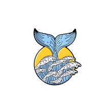 고래뱃지 고래 와펜 우영우 qihe 보석 웨이브 시리즈 에나멜 옷깃 핀 블루 오션 브로치 배지 패션 하트 핀 친구를위한 귀여운 선물 도매 69