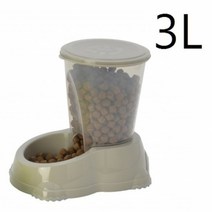 기타 애견 고양이 사료 식기 그릇 반자동 급식기 3L 그레이, 1