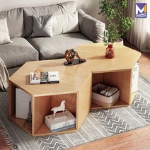MCOMPANY 인테리어 사이드 테이블 침대 쇼파 미니 식탁 책상 선반 거실 보조 간이 협탁 높은 노트북 수납 베드 원목 서랍장 침실 모던 사무실 육각형 엔틱 60*32*52