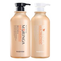 휘엔느 [겟잇뷰티]모링가 단백질 대용량 천연 샴푸 + 트리트먼트 총 2000ml 약산성 무실리콘 딥클렌징, 2개