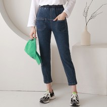 마벨 8부 밴드 밑단 핀턱 청바지 DM-220940