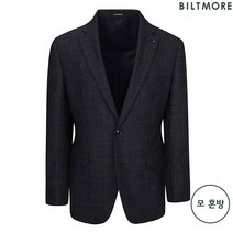 네이비 체크 슬림 정장 자켓_BUDASJ352