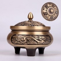 연꽃 불교초 향 촛대 캔들 절 레트로 세 다리가 조각 버너 순수 구리 가정 실내 정화 샌들 우드 아로마 테라피, P5