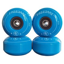FREEDARE 스케이트보드 휠 52mm 베어링 및 스페이서 설치 (블루 4팩) 1299144, blue