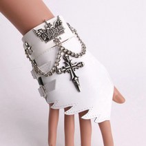 골프장갑 남성반 해골 장갑 비보잉 록 펑크음악 트렌디한 리벳 핸드밴드, T19-히어로 흰색우측