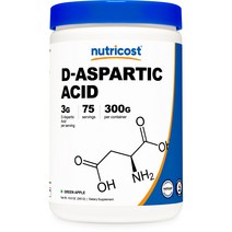 뉴트리코스트 DAA D-아스파르트산 파우더 사과맛 300g 1개 1서빙 3.31g 90회분 D-Aspartic Acid Powder [300 GMS]