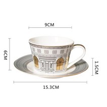 식기세트 수입그릇세트 명품그릇세트 럭셔리 유럽 Architettura 디자인 본 차이나 티 커피 포트 우유 설탕 그릇 컵 및 접시 커피웨어 세트 레트로 스완 성, [01] 1 Cup and 1 Saucer