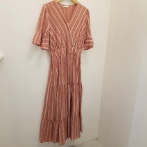 무자크 체크 프릴 허리 뒤 밴딩 원피스 ml4wop1325f