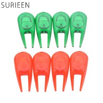 골프볼라이너 3줄 스템프 자동 새로운 골프 액세서리 골프 공 디봇 도구 골퍼 피치 포크 퍼팅 그린 골프 훈련 보조 임의 색상 플라스틱 8 개몫 33, 한개옵션0