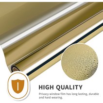 테프론시트 자기 접착제 거울 창 필름 들어 갔어 비닐 유리 착색 U 보호 스티커 태양 음영, 40x200 cm, 04 gold-silver