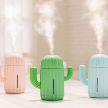 꼬미상점 선인장 USB 무선 충전식 미니 가습기 ver.2, 핑크_USB아답터