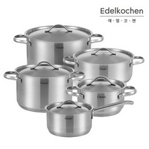 에델코첸 바닥3중 3ply 인덕션 IH 클래식 샤틴 스테인레스 304 스텐냄비, 양수 14cm