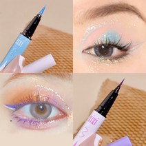 Pealy 아이라이너 펜 아이라이너 반짝 블루+보라색 2색, 반짝 블루+보라색 1세트