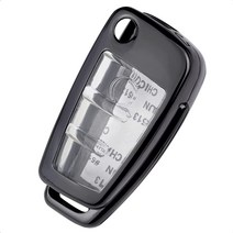 SK CUSTOM 블랙 아연 합금 스마트 키 케이스 커버 아우디 A1 A3 A4 A5 A6 A8 Q3 Q5 Q7 R8 RS4 S3 S4 S5 S6 S8 TT 키리스 자동차 원격 액, Carbon fiber pattern