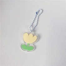 텃밭 용품1Pc Ins 스타일 한국 화이트 거 위 튤립 레이저 플래시 아크릴 키 체인 귀여운 동물 공장 매력 열, 04 4