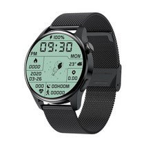 스마트워치 헬스워치 웨어러블 2022 new for huawei smart watch men 방수 스포츠 피트니스 추적기 multifunction bluetooth call, 검은 그물