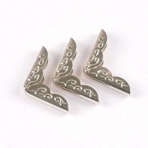 모서리보호대 혼합 꽃 레이스 스크랩북 액세서리 50pcs 코너 보호 diy 금속 앨범 책 모서리 20x20x4mm c2203, 은