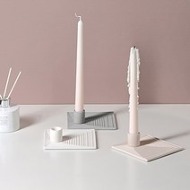 심플 사각 도자기 촛대 (3color) 모던촛대, 화이트