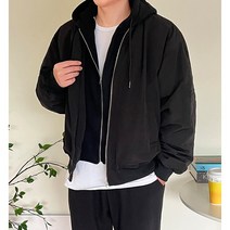 더유니크제이 남녀공용 봄 가을 오버핏 후드 탈부착 항공 자켓 MA-1 커플 숏 항공 캐주얼 자켓 2컬러