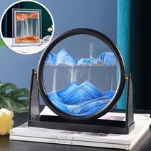 샌드아트 모래시계 휴식 탁상 액자 집들이 생일 선물, 회전형(8인치)=레드