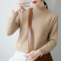 돌돌이니트 스웨터 여성 핏아우터 겨울 가을 인조 밍크 기모 와이드 루즈핏 키치한 반폴라 이너 풀오버니트 2665855862