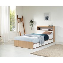 토드 LED 미니 원룸 서랍형 싱글침대 5가지 색상, 그레이화이트