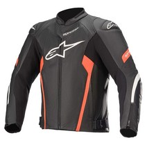 Alpinestars Faster V2 에어플로우 가죽 재킷 (60) (블랙/화이트/레드 형광), 60 EUR