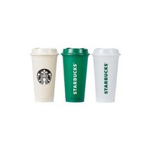 [스타벅스] 버라이어티로고 리유저블컵 세트 (3P), 베이지+그린+화이트