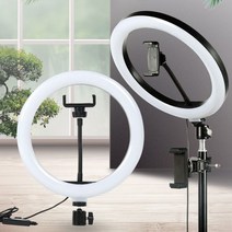 비바엔젤 유튜브 개인 1인 방송 장비 링 라이트 삼각대 스탠드 조명 유투브 BJ장비 동영상 촬영, 1개, LED링라이트+삼각대