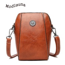 Modlauna 여성 핸드폰 수납 미니 크로스백 피질 숄더백