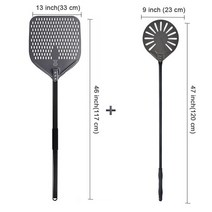 피자 오븐 도구 PizzAtHome 분리형 레이저 긴 천공 터닝 삽 알루미늄 필 9 인치, 없음, 7.13 inch 9 inch Long