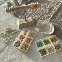샤론델 그라데이션 비즈반지 만들기 세트 _ 블루 타입 30개 제작 가능(우레탄줄+본드 포함)/ 크리스탈 론델컷 2mm 비즈 DIY 키트