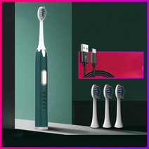 스마트 소닉 방수 전동 칫솔 헤드 성인용 멀티 스톱 충전 가능 신제품 도매, [03] Green
