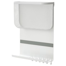 이케아 DRONJONS 드뢰니엔스 벽걸이수납통+후크 화이트 30x10x43 cm 705.156.37, 단품, 단품