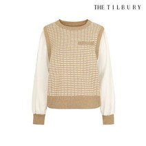 더틸버리 니트 배색 벌룬핏 블라우스 TN3N0BL02