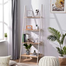 진열대 사다리 선반 책장 책꽂이 화분 거치대, 흰색 4겹