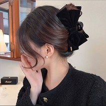 벨벳 리본 헤어 집게핀