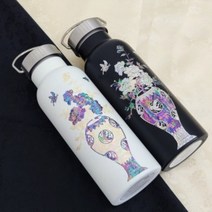 호랑이잠 자개 나전칠기 텀블러 외국인 바이어 세미나 단체 전통 기념품, 일반남색, 블랙