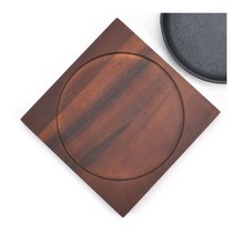 KO 키친쿡 사용전 시즈닝 필수! ~ 나비 스파게티 돌산 주물 팬 목판 받침 무쇠팬 볶음팬 콘버터 철판 옥수수 061 - 01, 02. 나비스파게티 목판 / 소