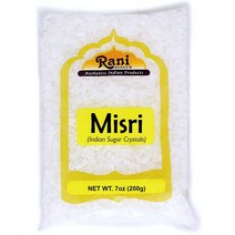 미국직구 라니 미스리 (인도 설탕 크리스탈) 7oz (200g) ~ 올 내추럴 글루텐 친화적 색상 없음 비건 인도 원산지, 상세참조, 1개