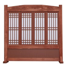 {생활의 지혜] 736-507 폭 120 x 높이 123 cm 홍송 원목 파티션 양면 동일 디자인 찢김 방지 한지 사용 인테리어 파티션 생산 공장 비 규격 생산 가능