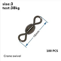 크레인후크 크기 크레인 낚시 스위블 솔리드 링 라인 커넥터 태클 액세서리, 10