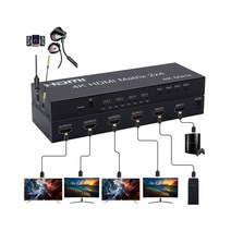 4K @ 60Hz 1080 2x4 스위처 분배기 HDMI 호환 비디오 어댑터 SPDIF 3.5mm 오디오 2 in 4 out for Mi Box XB, 02 With US Plug