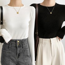 바이엘라 여성 기본 긴팔 티셔츠 2종 세트