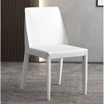 다자인 의자 식당 레스토랑 카페 투명 플라스틱 인테리어 업소용 라운지체어 라탄 철재, 업그레이드된 도톰 화이트안장 가죽