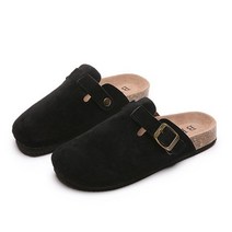 남성 스웨이드 데일리 버클 코르크 뮬 슬리퍼 LK-BL02