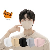 숨그림 50매 무직타이거 KF94 새부리형 2D 마스크, 5개입, 10개, 핑크