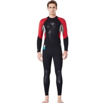 웻슈트 프리다이빙슈트 서핑슈트 3MM Neoprene Wetsuit Men One-Piece Suits Swimwear Keep Warm Surf Scuba Diving Suit, XXL, WS-19496-Men BK-Red